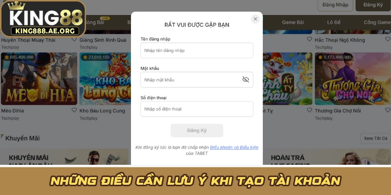 Những điều cần lưu ý khi tạo tài khoản Những điều cần lưu ý khi tạo tài khoản